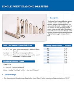 Single Point Diamond Dressers